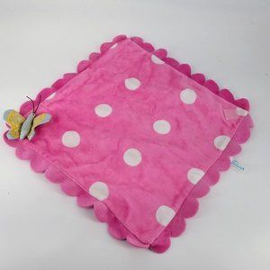 Disney Parks Babies Minnie Mouse Swaddle Blanket Pink Polka Dot Butterfly 11.50"